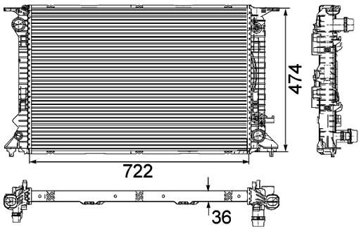 Audi Radiator (Auto Trans) 8K0121251AL - Behr 376745651